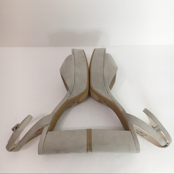 Chinese Laundry Size 10 Theresa Gray Vegan Suede Platform Open Toe Sandals Heels - Picture 7 of 14